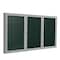 Ghent Enclosed Bulletin Board, 3 Door, Vinyl, 3 ft H x 6 ft W, Ebony PA33672VX-183 - alternate 1